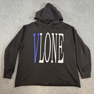 VLONE Staple Hoodie Mens 2XL Black Blue Streetwear Skater Hip Hop Baggy USA Made